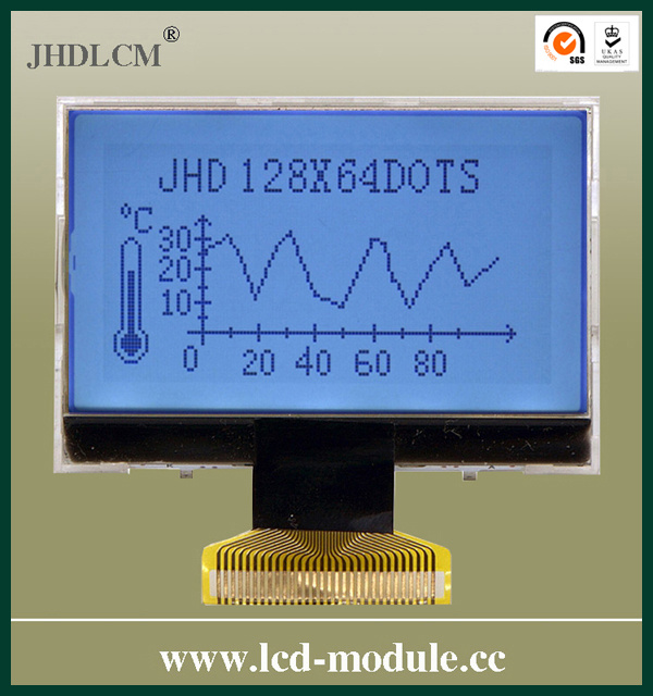 Welding FPC LCD Display with 128X64 Resolution (JHD12864-G72BSW-BW)