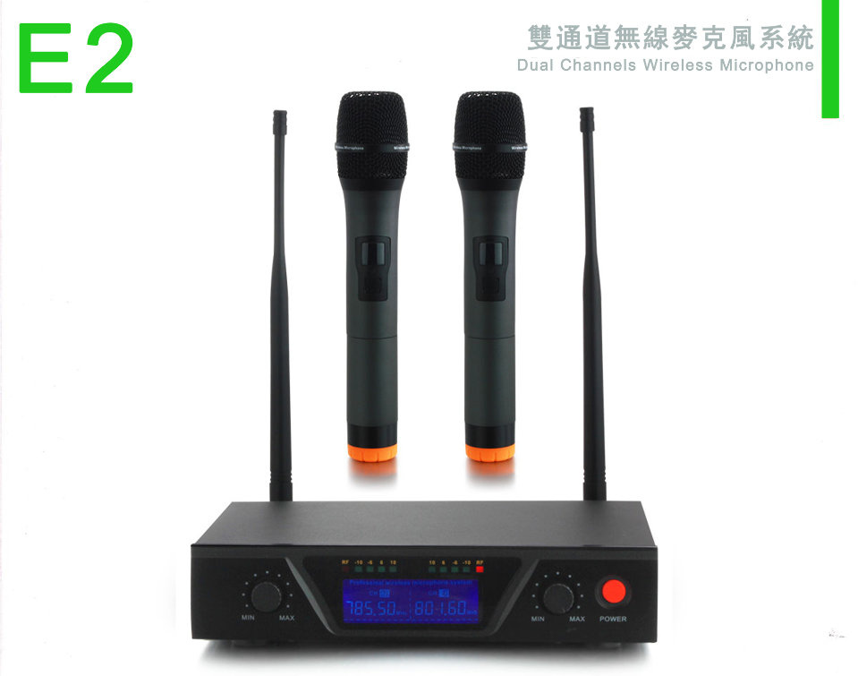 Double Channels Wireless Microphone E2