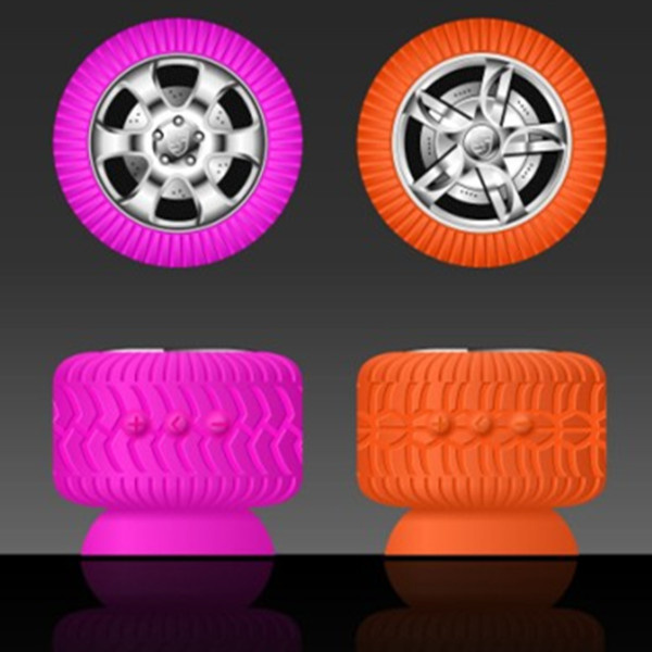 New! Exclusive Unique Tyre Design Portable Sucker Bluetooth Speaker
