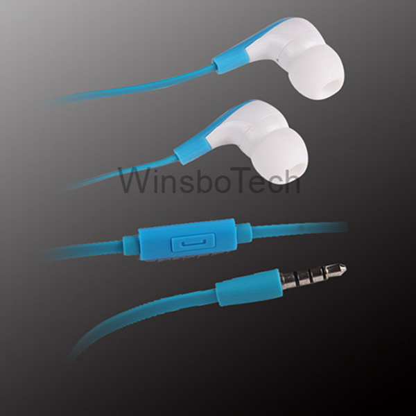Flat Wire/Cable Earphone for iPhone