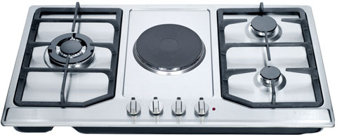 Dual Function 3 Burner Gas Hob with Hotplate - (GHE-S914C)