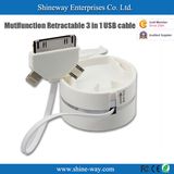 Retractable 3 in 1 Data Sync Charger USB Cable (UCB-002)