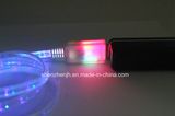 Mobile Phone Cable Am to Micro 5 Pin Black Color Micro USB2.0 Data Cable with LED Light Glowing (JHG28)