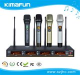 UHF 4 Channel Wireless Microphone for Stage, Vocal Concert, Karaoke