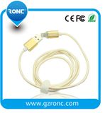 Gold Sync USB Data Charging Cable for iPhone 2.0A Braided Nylon