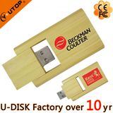 Custom Logo Swivel Wooden USB Flash Stick Drive