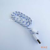 2016 Wholesale White Braided USB Cable for Micro Phone (RHE-A3-004)