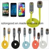 Flat 2in1 Micro USB Sync Data Charging Cable for Samsung Apple iPhone