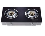 2 Burner Gas Stove with Black Tempered Glass