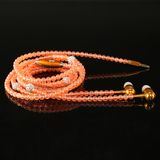 Fashion Orange Pearl Metal Stereo Mobile Earphone with Mic