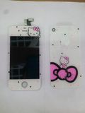 Hello Kitty White Colorful LCD Complete and Back Cover for iPhone 4/4s