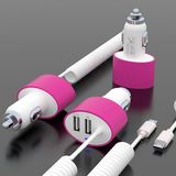 2 USB Car Mobile Phone Charger with Micro Cable