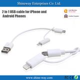 Hot Selling 2 in 1 USB Cable for iPhone and Android Phones