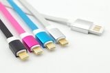 TPE Flat Cable with Aluminium Alloy Shell Suitable for iPhone Micro USB OEM Orders Accepted