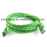 Factory Wholesale Fabric Braided Micro USB Cable for Samsung, HTC