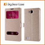 Silk Texture PU Leather Flip Cover for Huawei Honor 3c