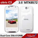 Citric C3 Mtk 6572W Dual Core 1.3G, 3G WCDMA+GSM, GPS Navigation, Android 4.2.2 3.5inch IPS LCD