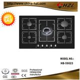 Black S. S Panel 5 Burner Built in Gas Stove