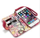 Wallet Flower Design PU Book Case Mobile Phone Case