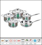 Stainless Steel Cookware with Color Pattern