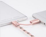 2 in 1 Braided Fabric USB Sync Data Charger Cable for iPhone Samsung