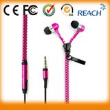 Metal in-Ear Stereo Headset Zipper Earphone with Mic.