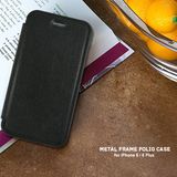 High Quality Phone Case Metal Frame Phone Flip Cover Case for iPhone