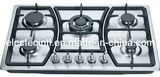 Built in Gas Hob with 5 Burners and Stainless Steel Panel, Cast Iron Pan Support, 220V Pulse Ignition (GH-S805C)