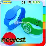 13.56MHz MIFARE 1K RFID Smart Rubber Bracelet wristband for waterpark