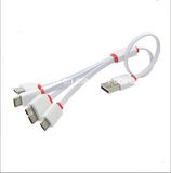 30cm Flat 4 in 1 USB Charging Cable Mobile Phone Charger Adapter Cable (XST-C001)