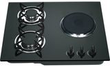 Dual Power Hotplate & 2 Burner Gas Hob - Glass Panel (GHE-G613E)