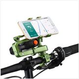 Adjustable Portable Double Clips with Flashlight and Mobile Phone Holder for iPhone Plastic Support Soft Mat