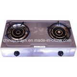 2 Burner Patterned Stainless Steel Gas Cooker