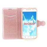 TPU+PU Leather Stitching Lychee Sheath Cover for Samsung S6/G920f