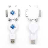 6 in 1 USB Connector Multi-Function Retractable Sync Data Transmission Charging Cable for Cell Phone