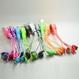 Colorful Universal Retractable Multi-Function USB Data Cable 4 in 1 Lightning Cable for iPhone6 for Samsung