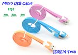 Flat Micro USB Colourful 1m 2m 3m Charging Data Cable