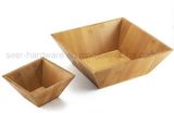 2PCS Set Square Shape Bamboo Salad Bowl (SE062)