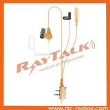 3 Wire Beige Color Acoustic Tube Earpiece with Barrel Microphone for IC-F3g IC-F3GS