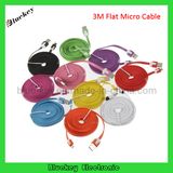 3m Flat Type Micro USB Data Sync Charging Cable