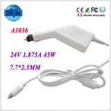 White 45W Car Charger USB for Apple MacBook A1036 24V 1.875A