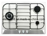 Gas Cooker with 3 Burners and Stainless Steel Mat Panel, Enamel Pan Support, Flame Failure Device for Choice (GH-S713E)