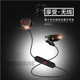 Genai Sport 3 New Wireless Bluetooth Headsets Headphones Earphones with Mic and Retail Box for iPhone Samsung HTC All Bluetooth Phones