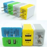 Mobile Phone 5V 2.1A 2port USB Travel Charger