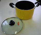 Yellow Outside Aluminum Non-Stick Kitchenware Sauce Pot