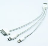 11cm Length USB a Male to Micro 5pin / 30pin / 8pin Cables 3 in 1 USB Cables (JHU357)