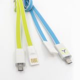 Wholesale Colorful Flat 8 Pin/Micro USB Cable for iPhone/Android Phone