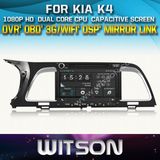 Witson Car DVD Player with GPS for KIA K4 (W2-D8584K) Touch Screen Steering Wheel Control WiFi 3G RDS