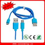 V8 Micro USB Nylon Cable for Samsung - Blue