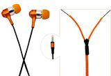 Zipper Earphone with Mic Flat Wire